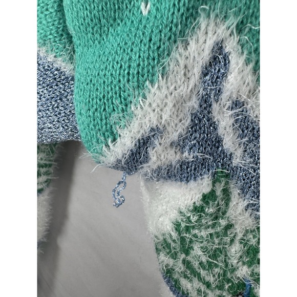 Peanuts Snoopy Ski Sweater Women's Large Green,red Holiday Christmas Pullover - Picture 6 of 7